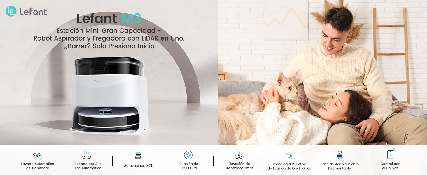 LEFANT M3 Robot Aspirador y Fregasuelos