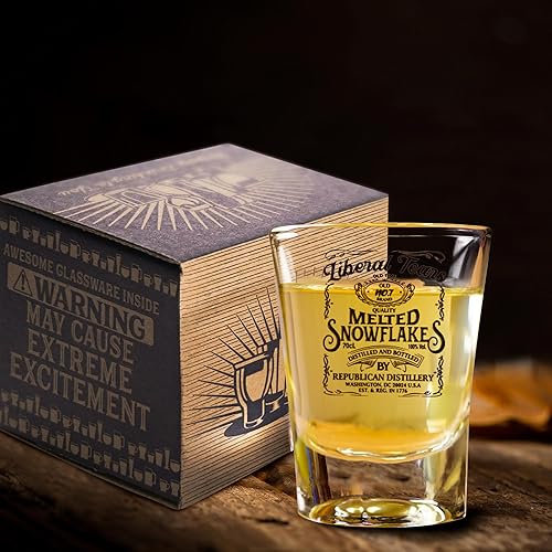 Miniatura 5 de Patriots Cave - Liberal Tears - Vaso de chupito de whisky con etiqueta de copo de nieve derretido, destilería republicana Est. 1776, regalos