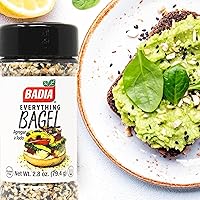 Vista 5 de Badia Everything Bagel Seasoning Blend, 2.8 oz – Semilla de sésamo, semillas de amapola, ajo, cebolla y sal