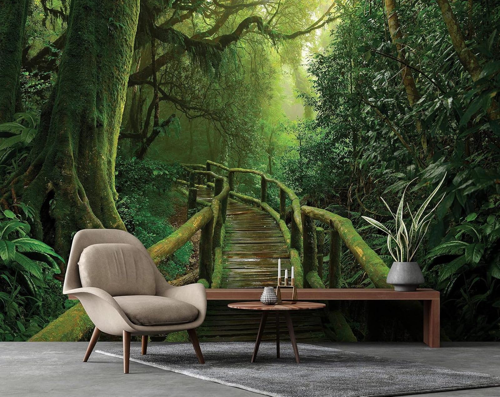 Kfjhgbdshhj 3D Mural Photo Mural-Wallpaper Forest Path - For Living Room Bedroom -,430Cmx300cm Poster - Wall Sticker - Frameless Picture