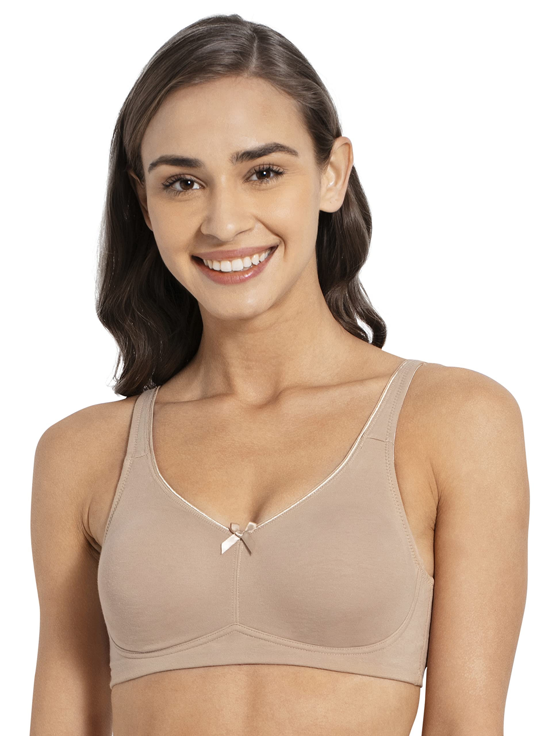 JockeyFE41 Women's Everyday Bra | Wirefree | Non Padded | Full Coverage | Concealed Shaper Panel | Super Combed Cotton Elastane Fabric