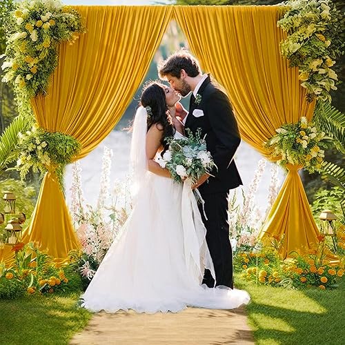 Miniatura 3 de Cortina de fondo dorada de 10 x 10 pies para fiesta, cortinas de fondo para sesión de fotos, cumpleaños, boda, día de San Valentín, Mardi Gras,