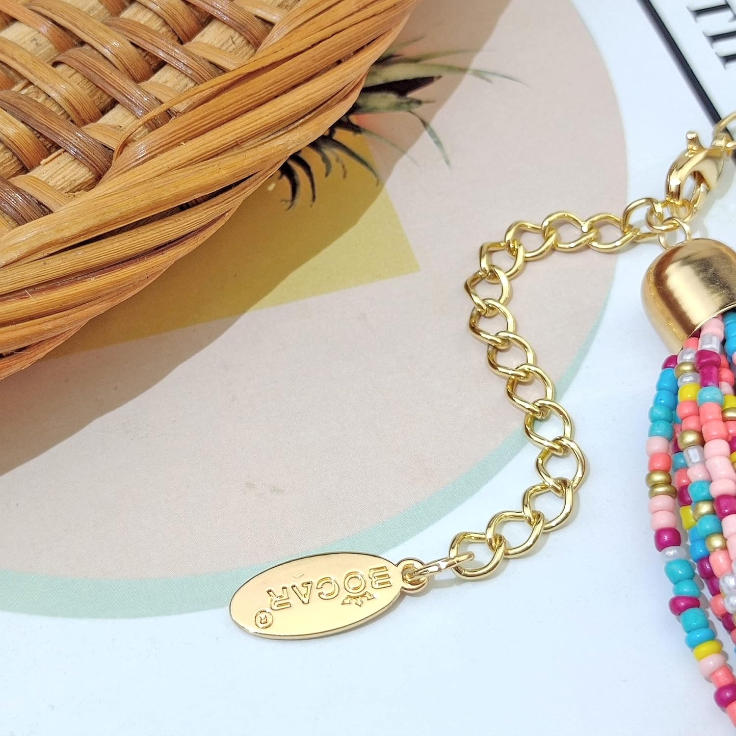 Bocar Multi Layer Chunky Bib Statement Seed Beads Cluster Collar Necklace for Women Gift (NK-10351) - Image 5