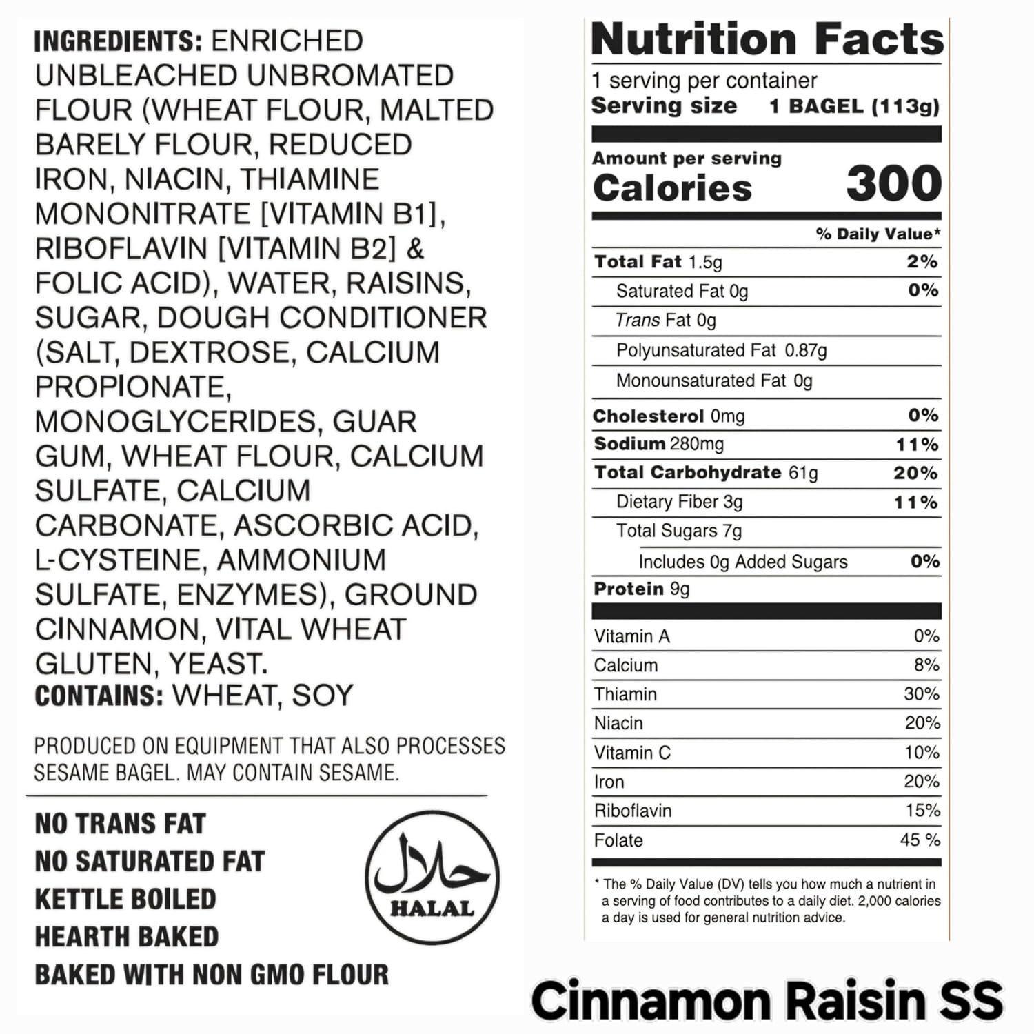 Elie's 10 Blueberry, 10 Plain 10 Cinnamon raisin and 10 Sesame Bagels- 40 total individually wrapped Extended shelf life Bagels