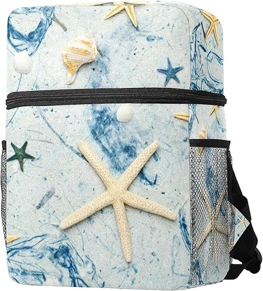 Small Backpack Canvas Mini Backpacks for Girls and Boys starfish beach