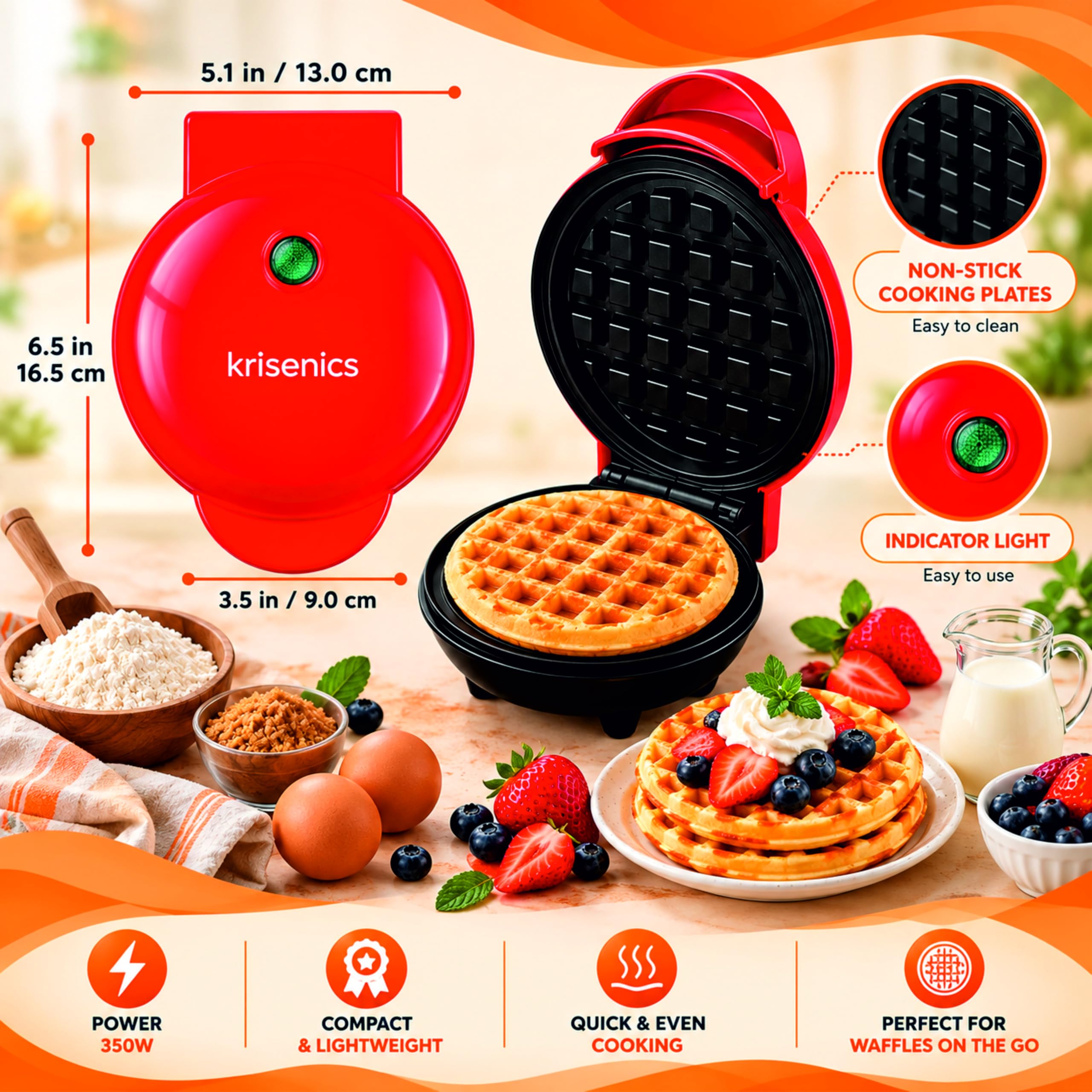 3-in-1 Waffle Maker - Waffles, Sandwiches & More! -2
