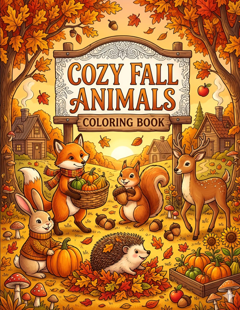 Cozy Fall Animals Coloring Book for Kids: Cute Woodland Creatures, Pumpkins, Leaves, Acorns & Autumn Adventures: Bold and Easy Coloring Pages ... Squirrels, Harvest Fun & Cozy Fall Scenes
