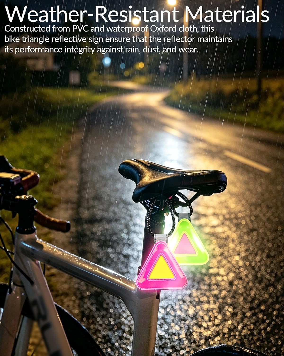 2 Pieces Reflective Triangle Pendant for Bicycles and Backpacks image 3