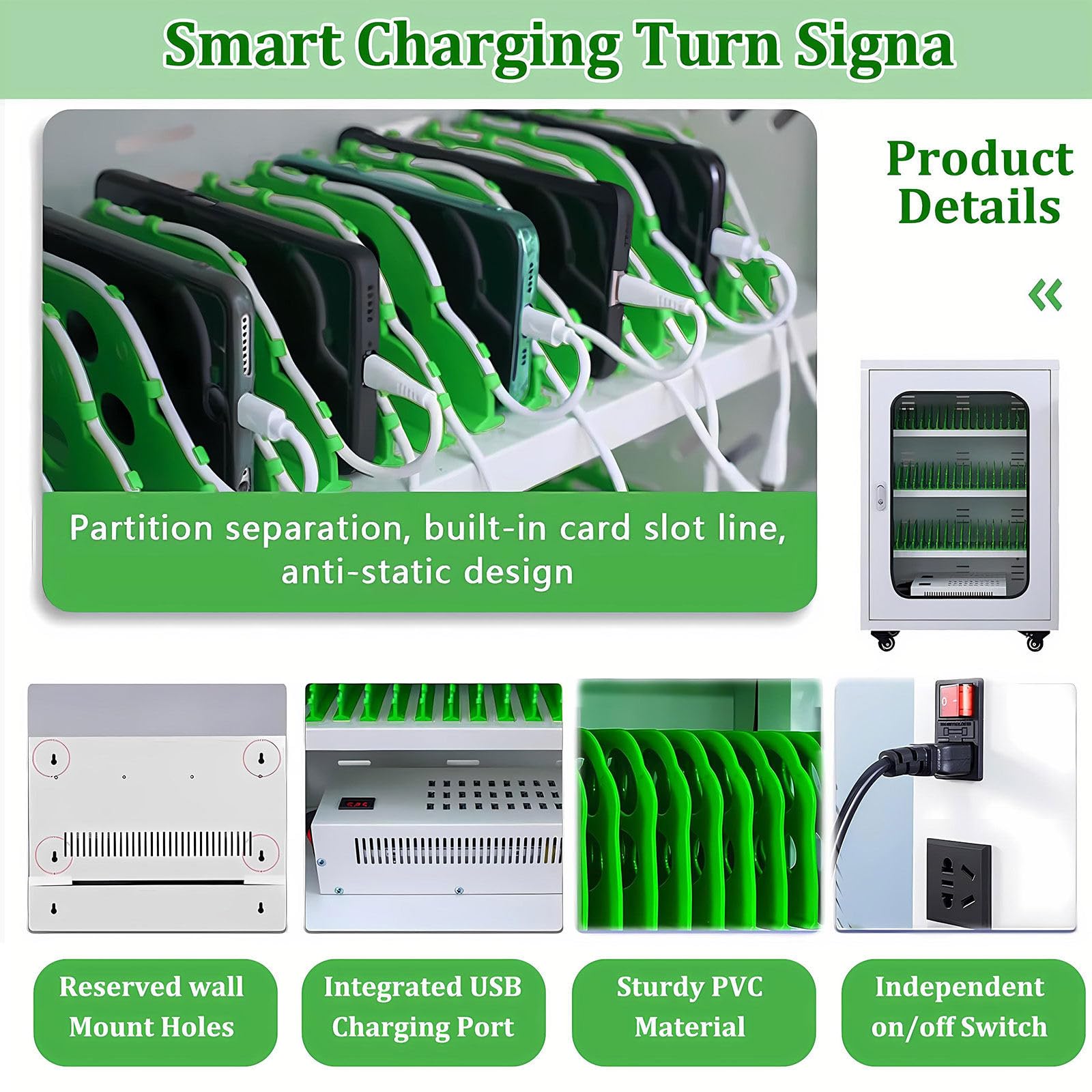 Station Recharge Multi Appareils, Armoire De Téléphone En Aluminium Durable, Station De Recharge Mobile Avec Verrou, Casier De Classe Avec Chargeur 12-Slots