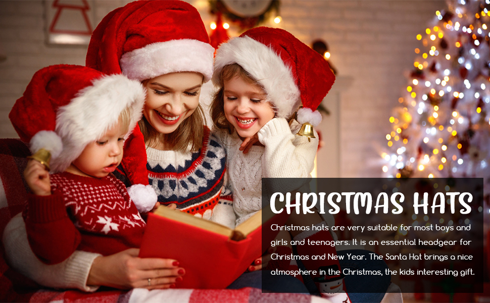 Kinwers Bonnet De Noel Enfant,2 Pièces Unisexe Classique Confort Extra