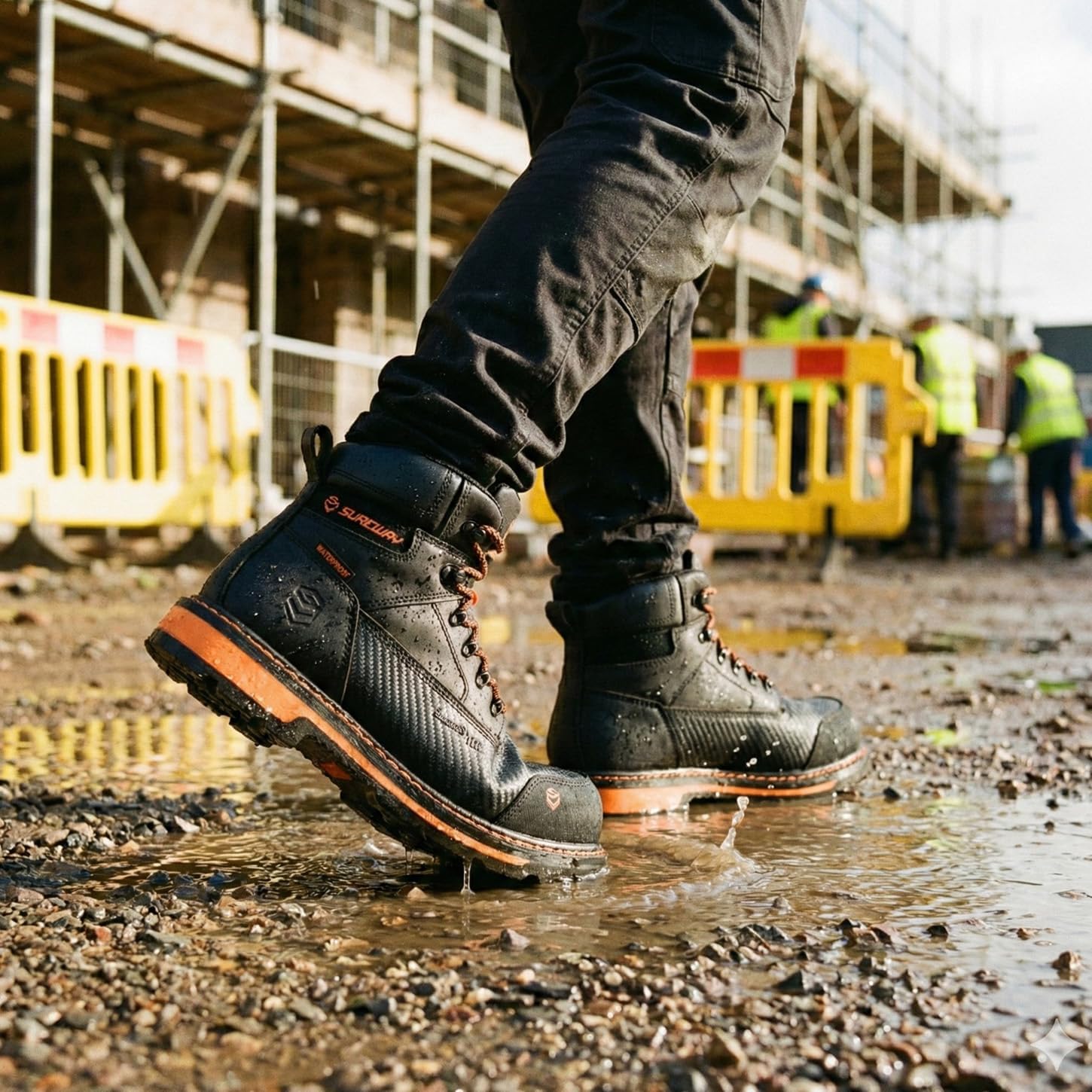 SUREWAY Men's 6" Waterproof Soft/Composite Toe Work Boot - Heavy Duty Crazy Horse Leather, Slip Resistant Lace Up for Construction & Industrial Safety - Image 3