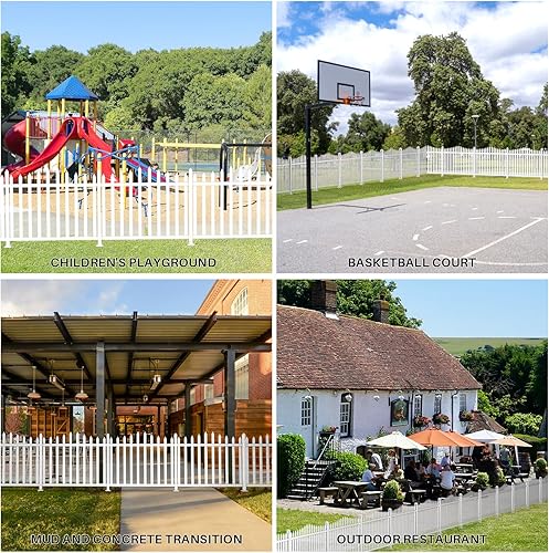 Miniatura 6 de Patio Kit de postes de valla de vinilo de 32 pulgadas de alto para valla decorativa de PVC curvada, instalado en suelos fangosos y cemento,