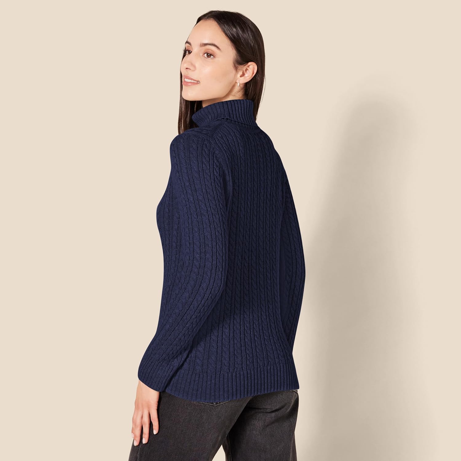 Amazon Essentials Women's Fisherman Cable Turtleneck Sweater (Available in Plus Size) - Image 3