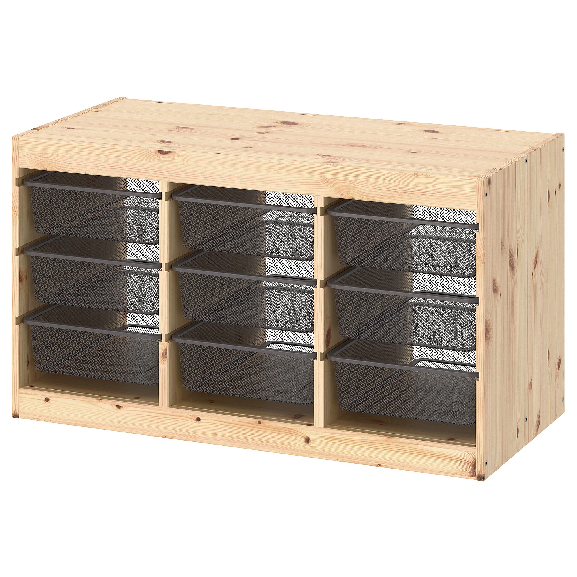 TROFAST Combinaison de rangement 93x44x52cm en pin teinté blanc et gris