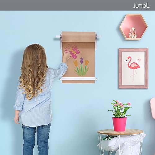 Miniatura 9 de Jumbl Dispensador de papel kraft montado en la pared de 18 pulgadas  Rollo de papel colgante con cortador para cocina, sala de bricolaje, oficina,