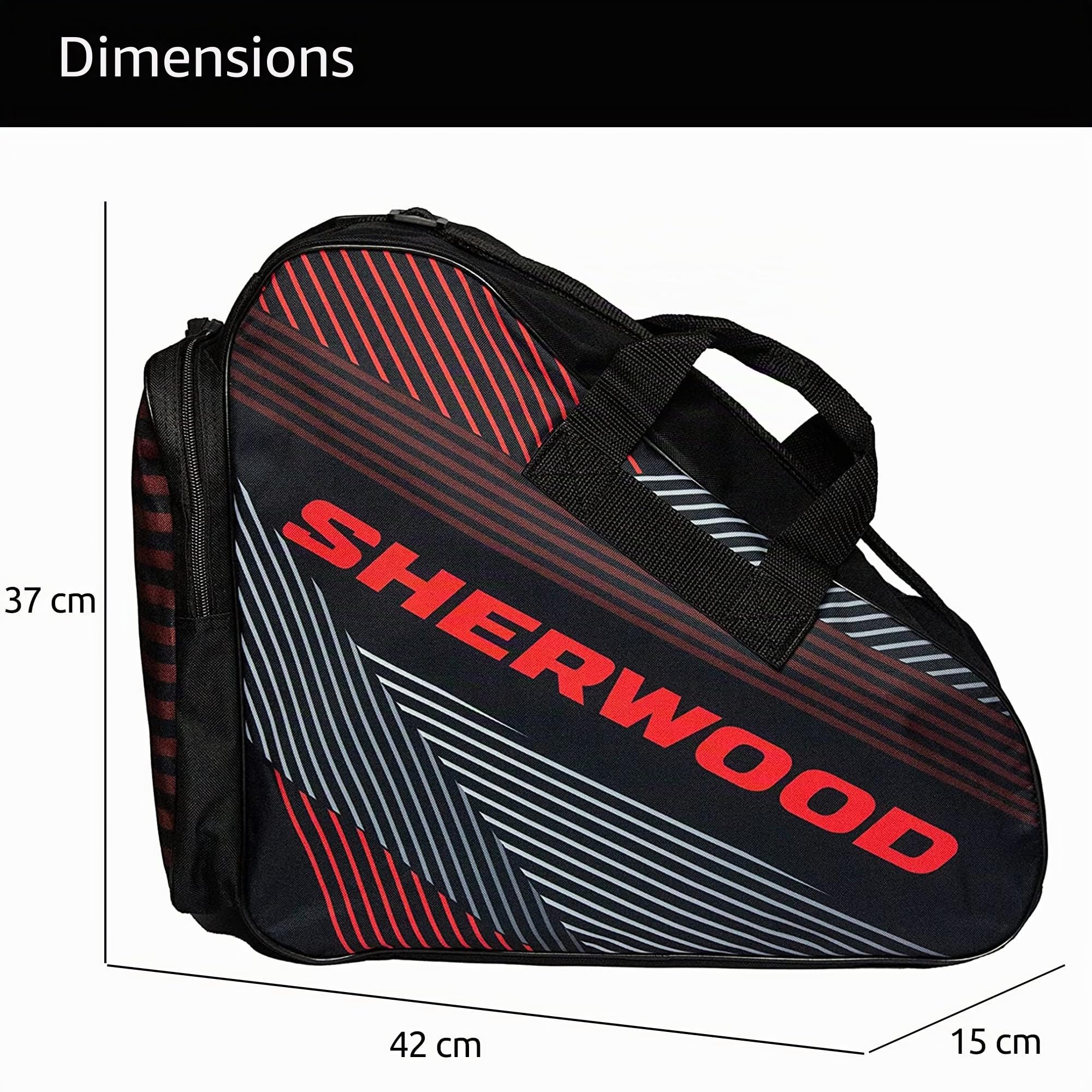 Sherwood – Sac de Transport pour Patins, Adultes et Enfants | Idéal pour Le Hockey sur Glace, Les Patins à Glace et en Ligne | Format Compact 42 x 15 x 37 cm (Redline)