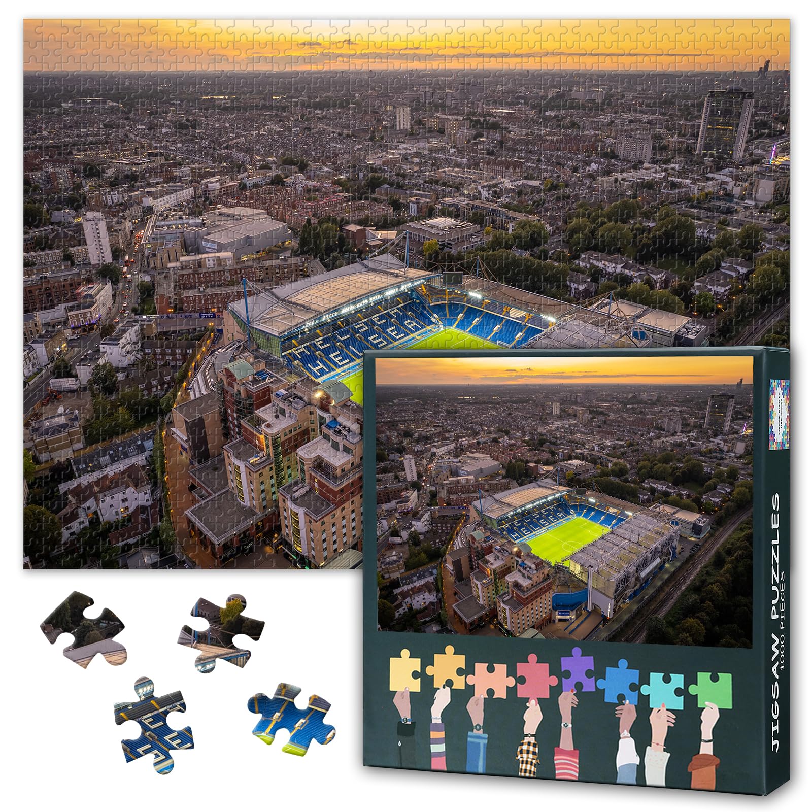 Chelsea Football Club Jigsaw Puzzles 1000 Pieces for Adults Challenging Puzzle Game Gift Idea Family Activity 50x70cm (Football Stadium Series) — image 1