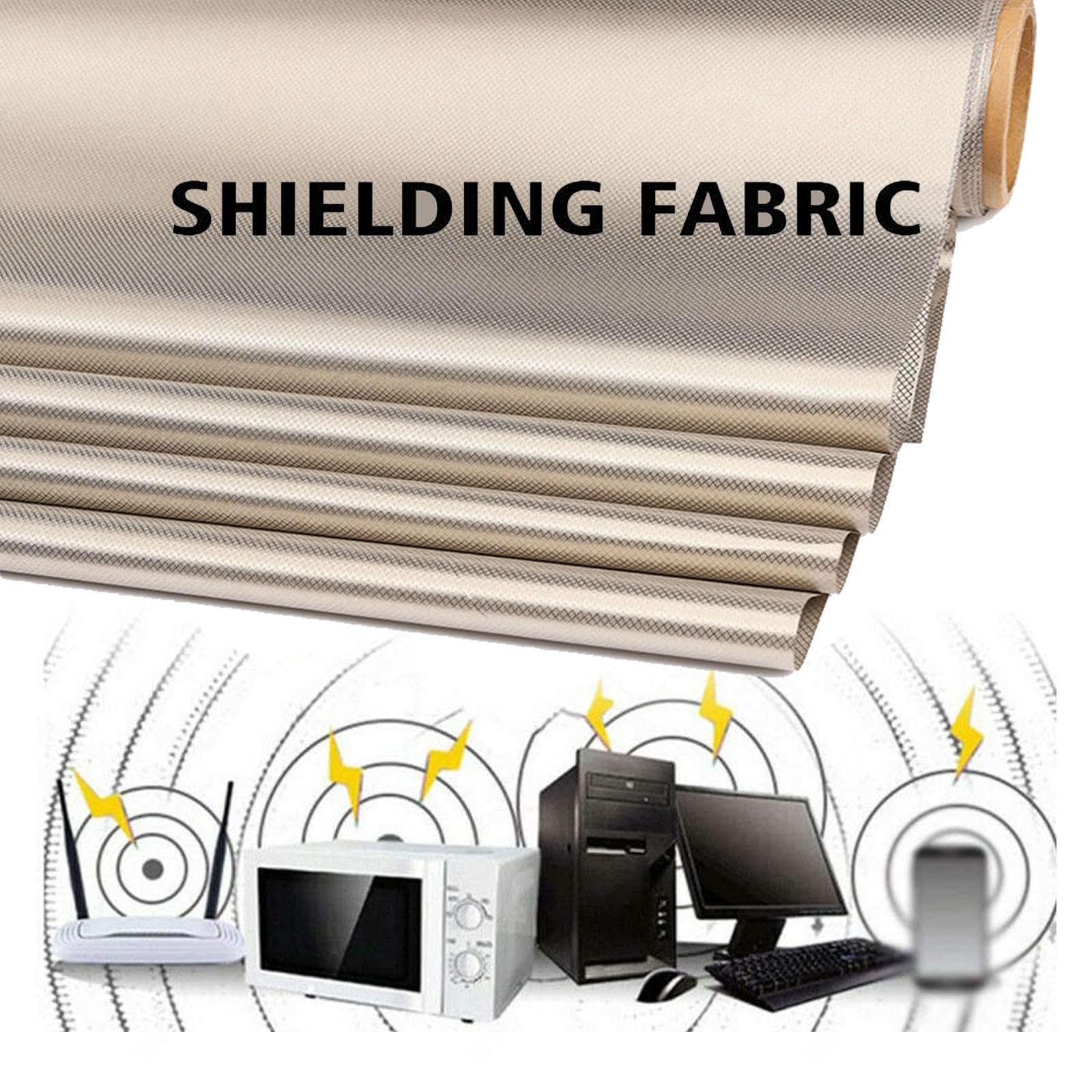 Faraday Fabric-EMI RFID Bloc de Mise à la Terre WiFi/RF Anti-radiations Tissu Bloquer Les Signaux RF des Appareils DIY Boite Faraday Blocage de Cuivre,silver-10m