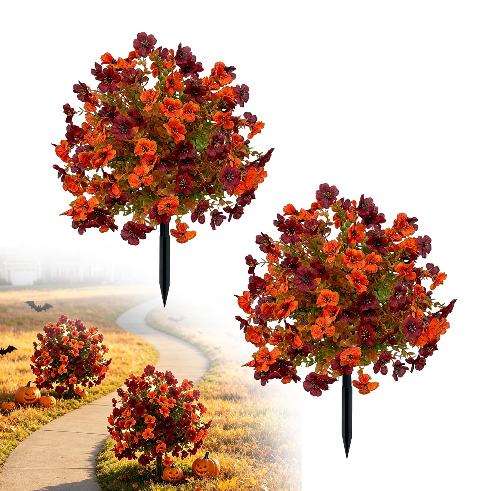 Arbustes artificiels résistants aux UV pour jardin d'automne