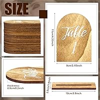 Vista 2 de Chunful 20 números de mesa de madera para boda con base de madera, centros de mesa de boda rústicos para mesas, letrero de número para decoración