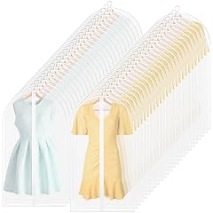Sintuff 160 Pcs 24 x 40 Clear Garment Bags Bulk Clear Hanging Clothes Cover with Full Zipper Hanging