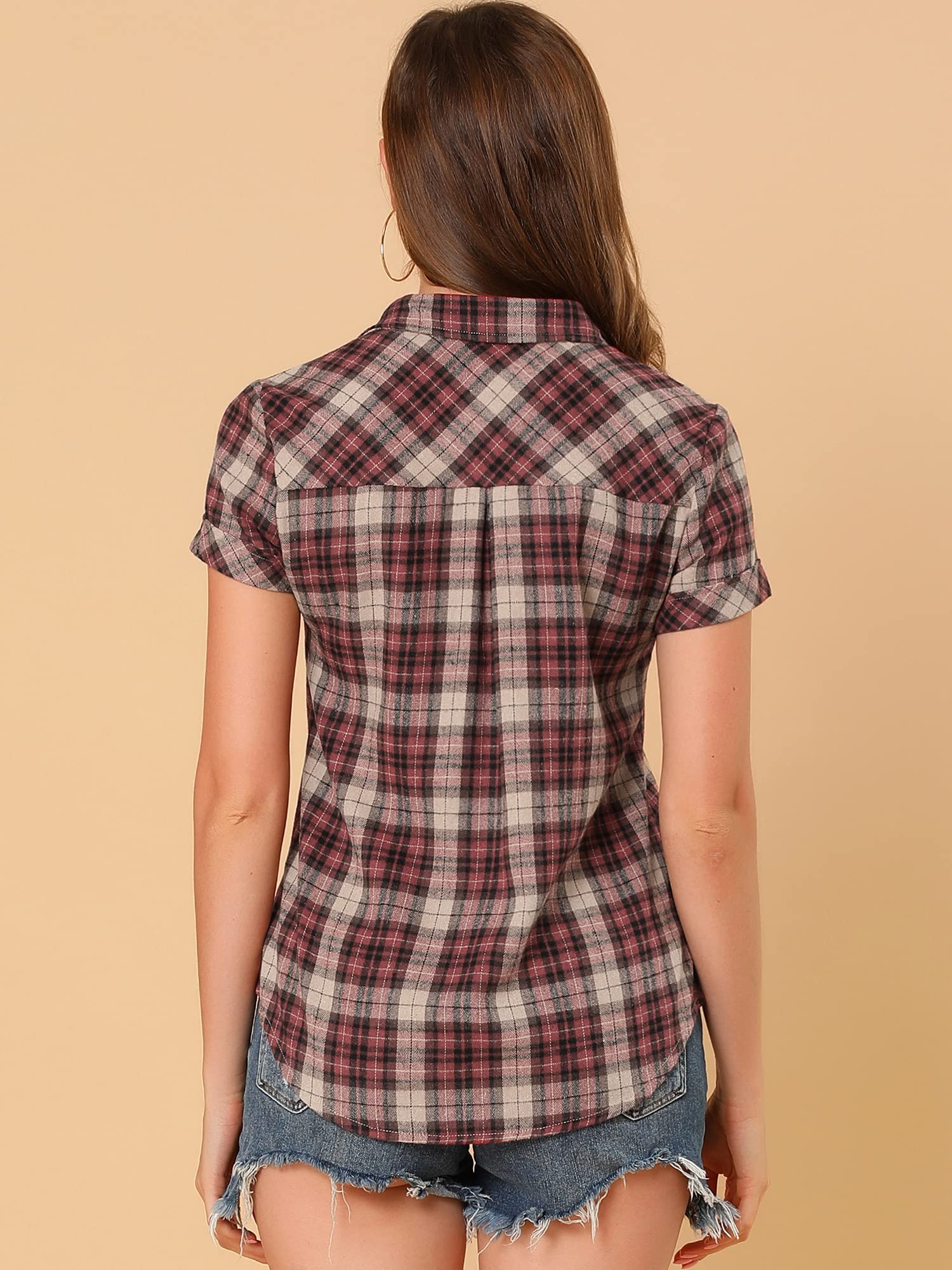 Allegra K Button Down Shirt Chemise boutonnée Femme
