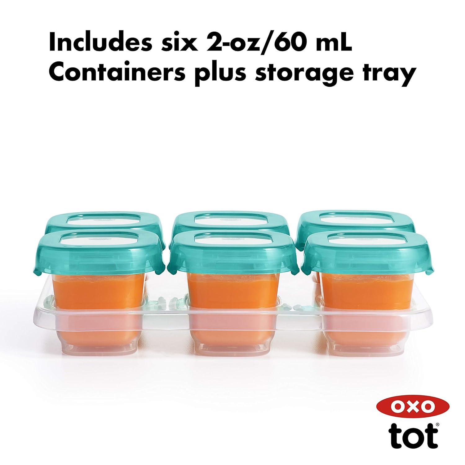 OXO Tot Baby Blocks Freezer Storage Containers 2 Oz - Teal : Baby