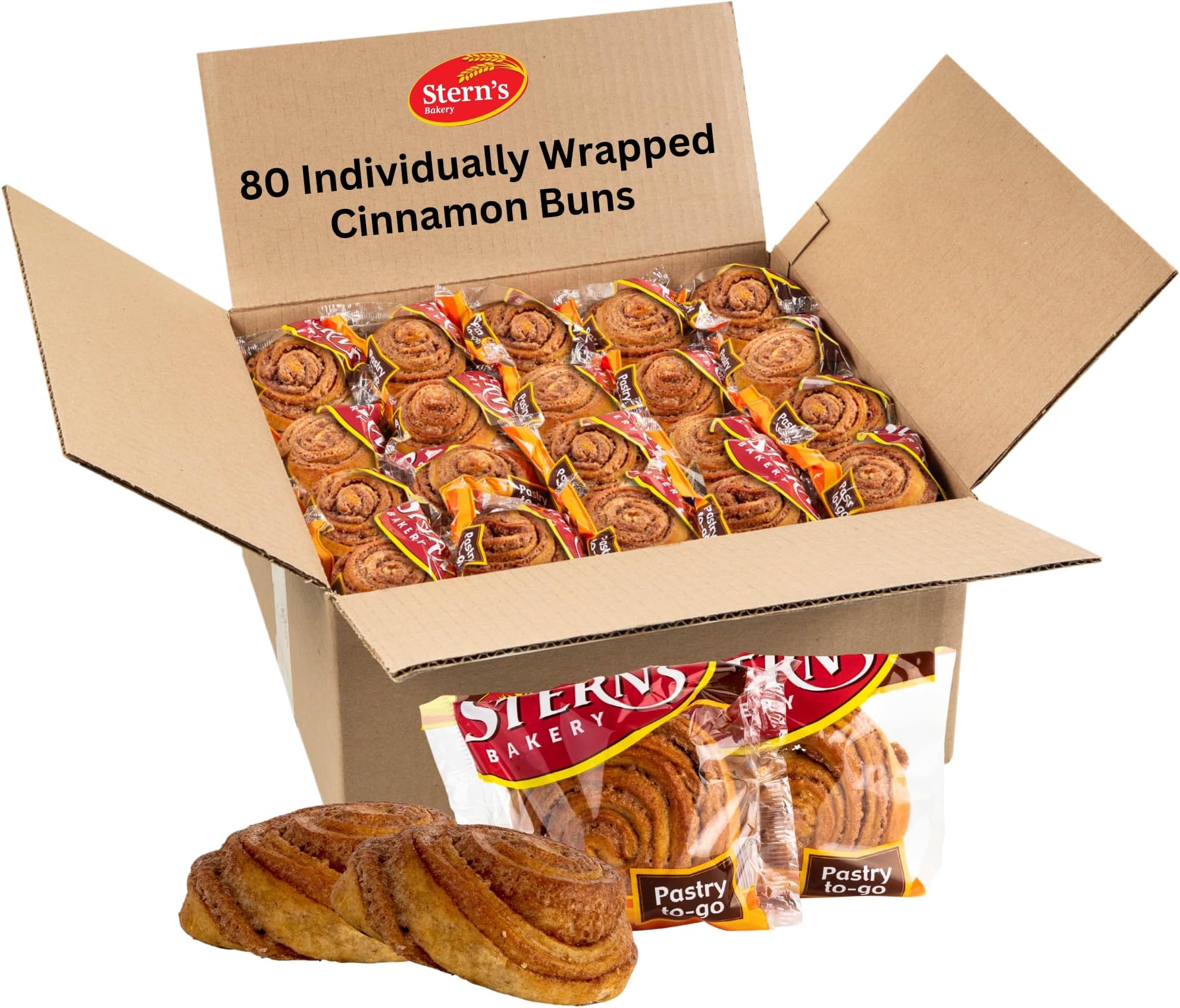 Office Snacks | 1.5 Oz Cinnamon Rolls | Snack Cakes and Pastries | Lunchbox Snacks | Back to School Snacks | Approx 80 Count | Dairy & Nut Free | Stern’s Bakery (Cinnamon Swirl)