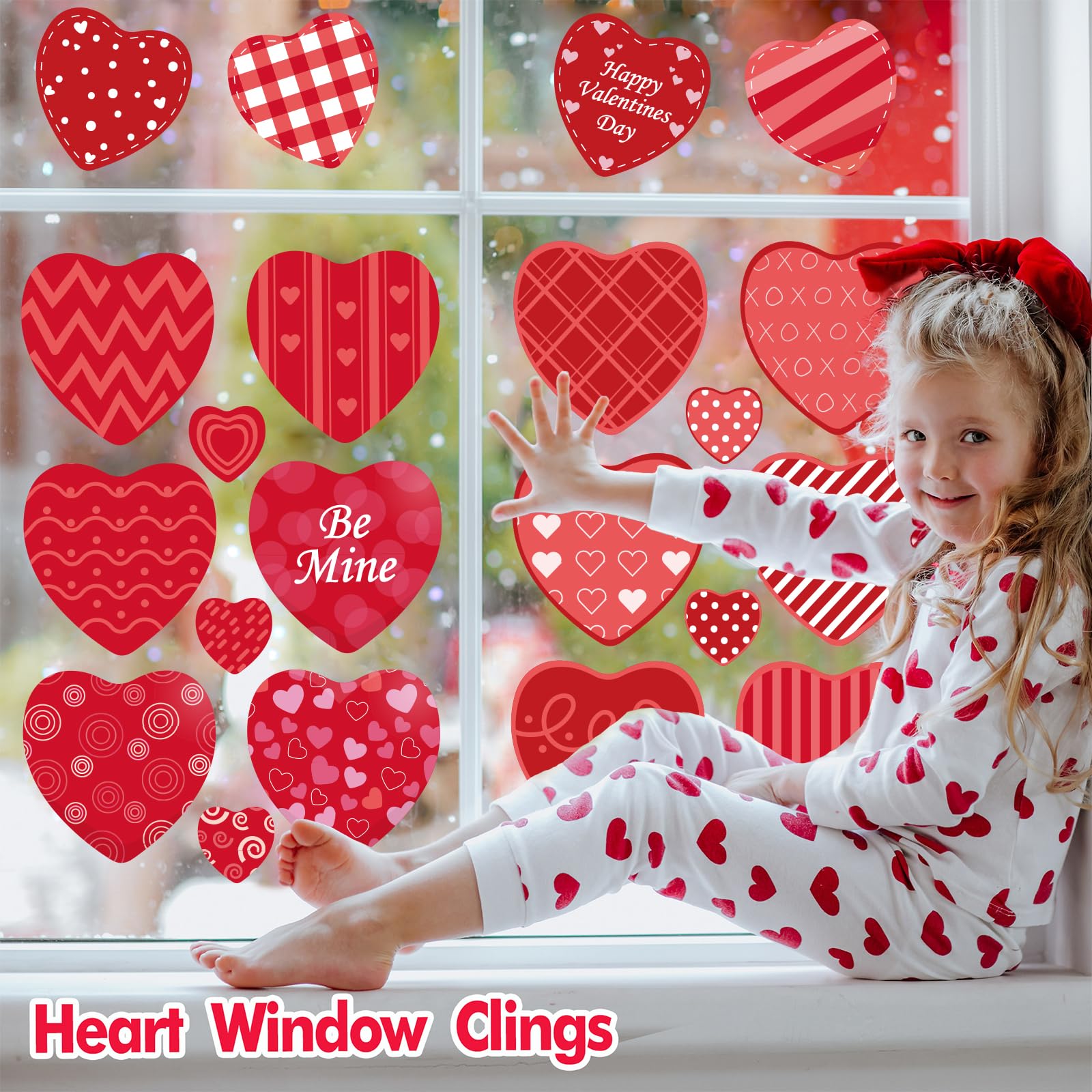 Amazon.com: 12 Sheets Valentine's Day Window Clings Conversation