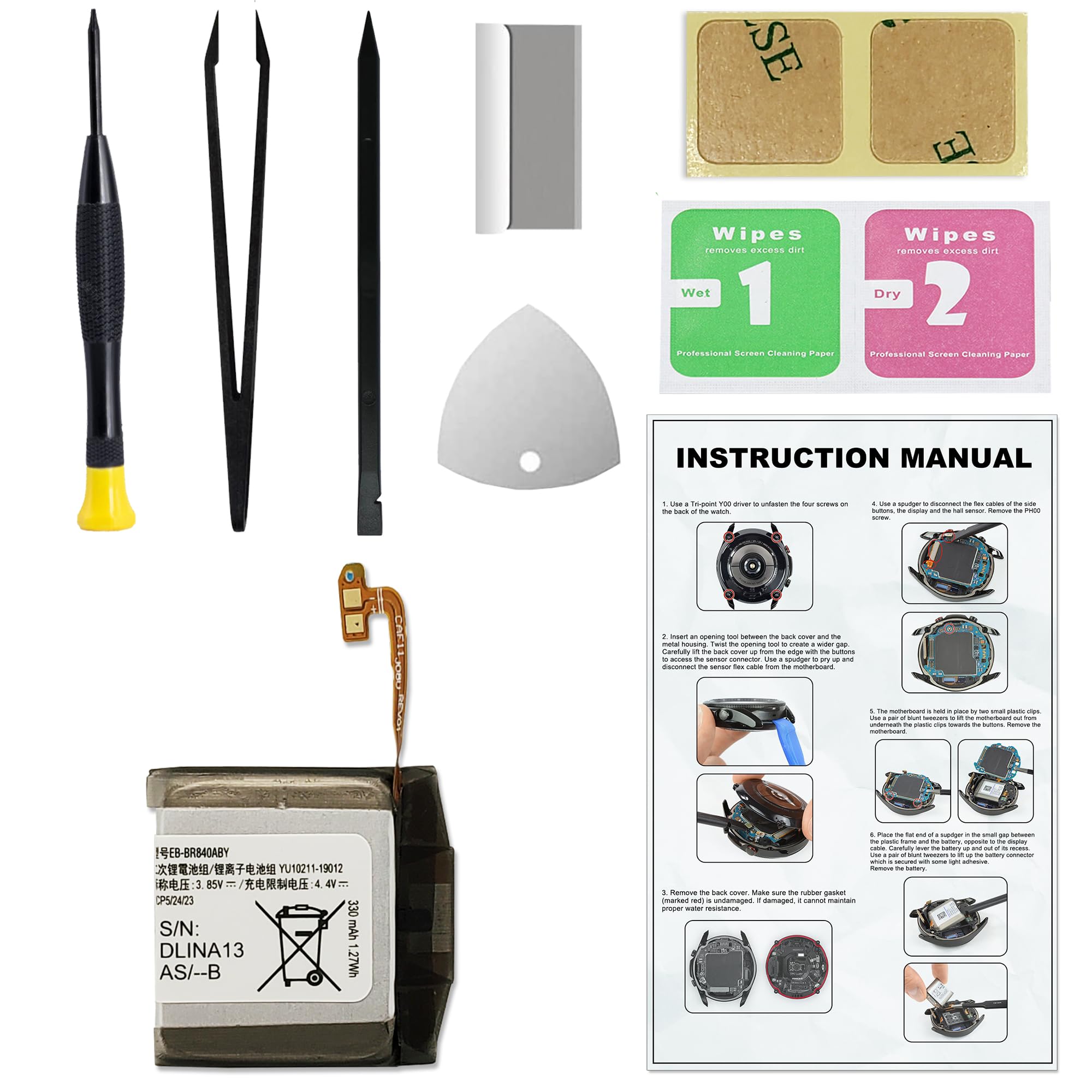 MAXSHARKS Replacement Battery for Galaxy Watch 3 (45mm), EB-BR840ABY Battery Compatible with Samsung Galaxy Watch 3 45mm SM-R840 SM-R845, with Repair Tools & Instruction