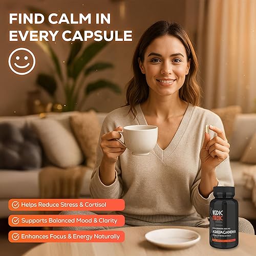 Miniatura 3 de Cápsulas orgánicas de Ashwagandha extra fuertes de 3000 mg con extracto de pimienta negra  Certificado GMP 120 cápsulas  Suministro de 2 a 4 meses