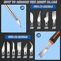 Vista 5 de DIYSELF Paquete de 100 Cuchillas Exacto #2 Cuchillas de Repuesto para Cuchillo de Hobby Repuestos de Cuchillas para Cuchillo de Hobby Cuchilla