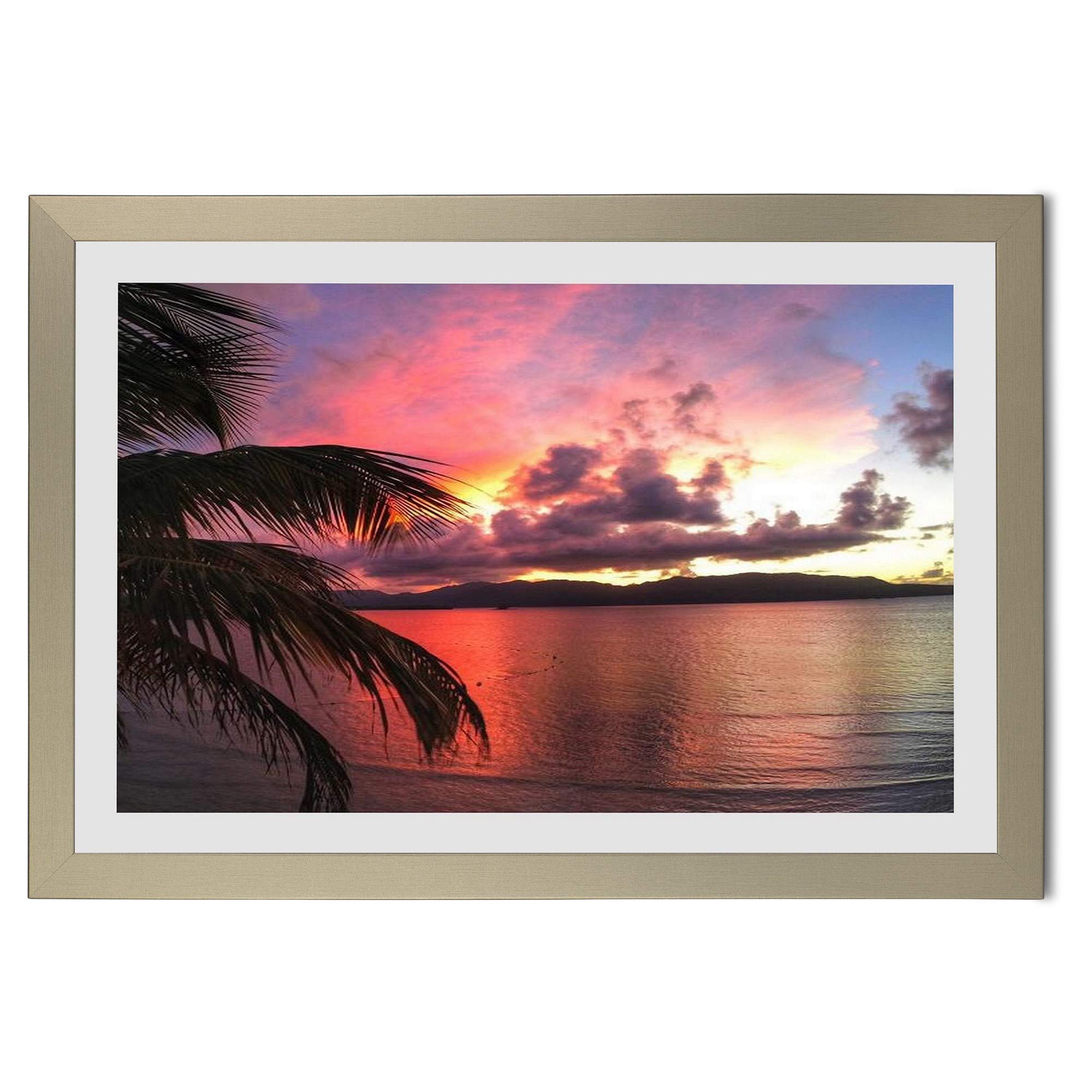Cornice Portafoto Alice In MDF E Vetro Acrilico - 75x98 Cm, Design Moderno, Colore Rame - 5
