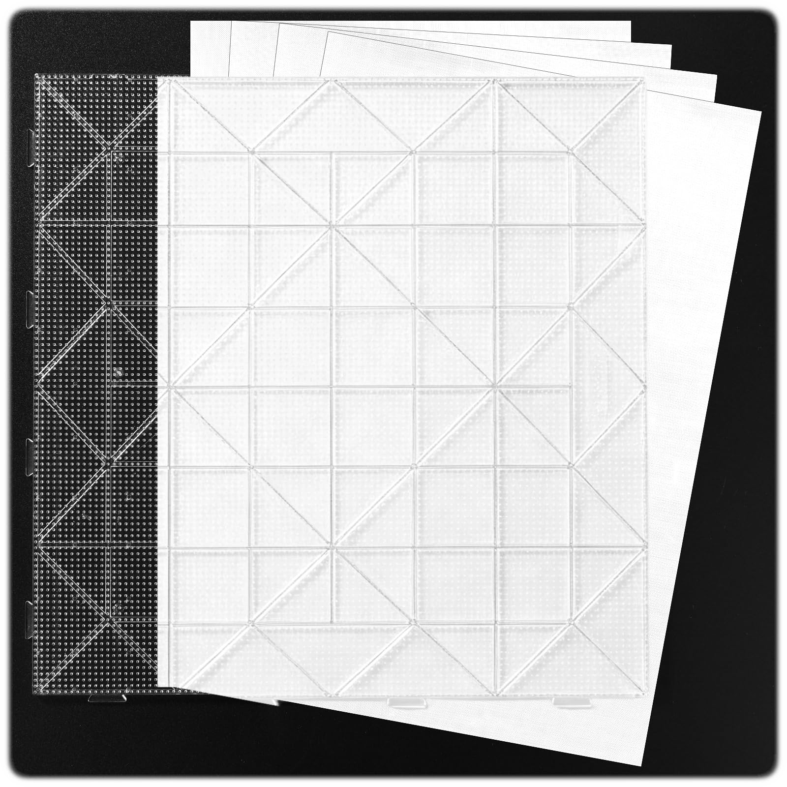 BOXOB 28x28cm/11x11in Fuse Bead Pegboard with 4 Large Ironing Paper Kit