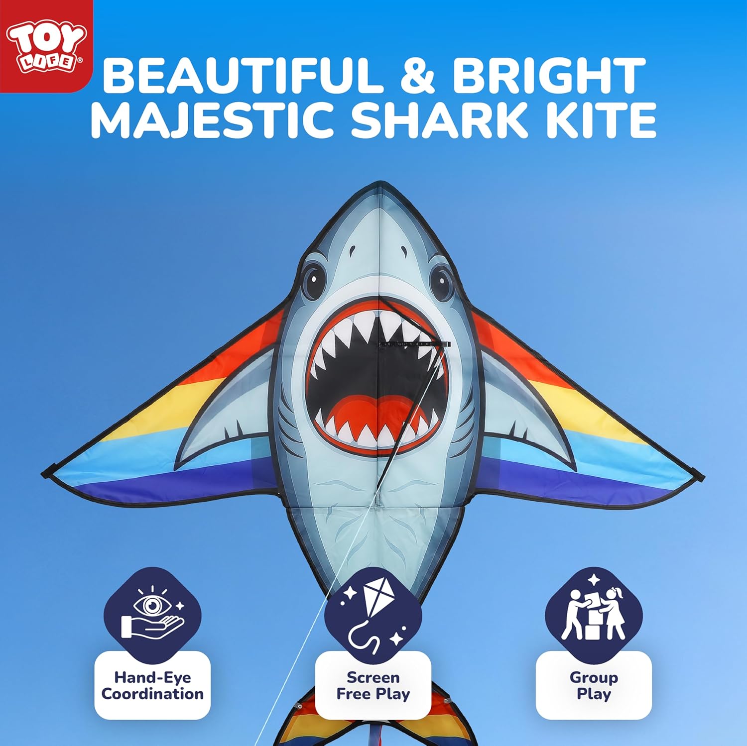 TOY Life 55.9'' Kites Easy to Fly for Kids Adults with 328.1 FT String, Beach Kite Outdoor Game Outside Toys Activity, Beach Toys for Kids, Gift for Boys Ages 4-8