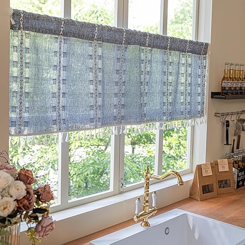 Miniatura 19 de Sutuo Home - Cortinas bohemias negras de 84 pulgadas de largo para dormitorio y guardería, cortinas de estilo rústico con dobladillo para barra, con