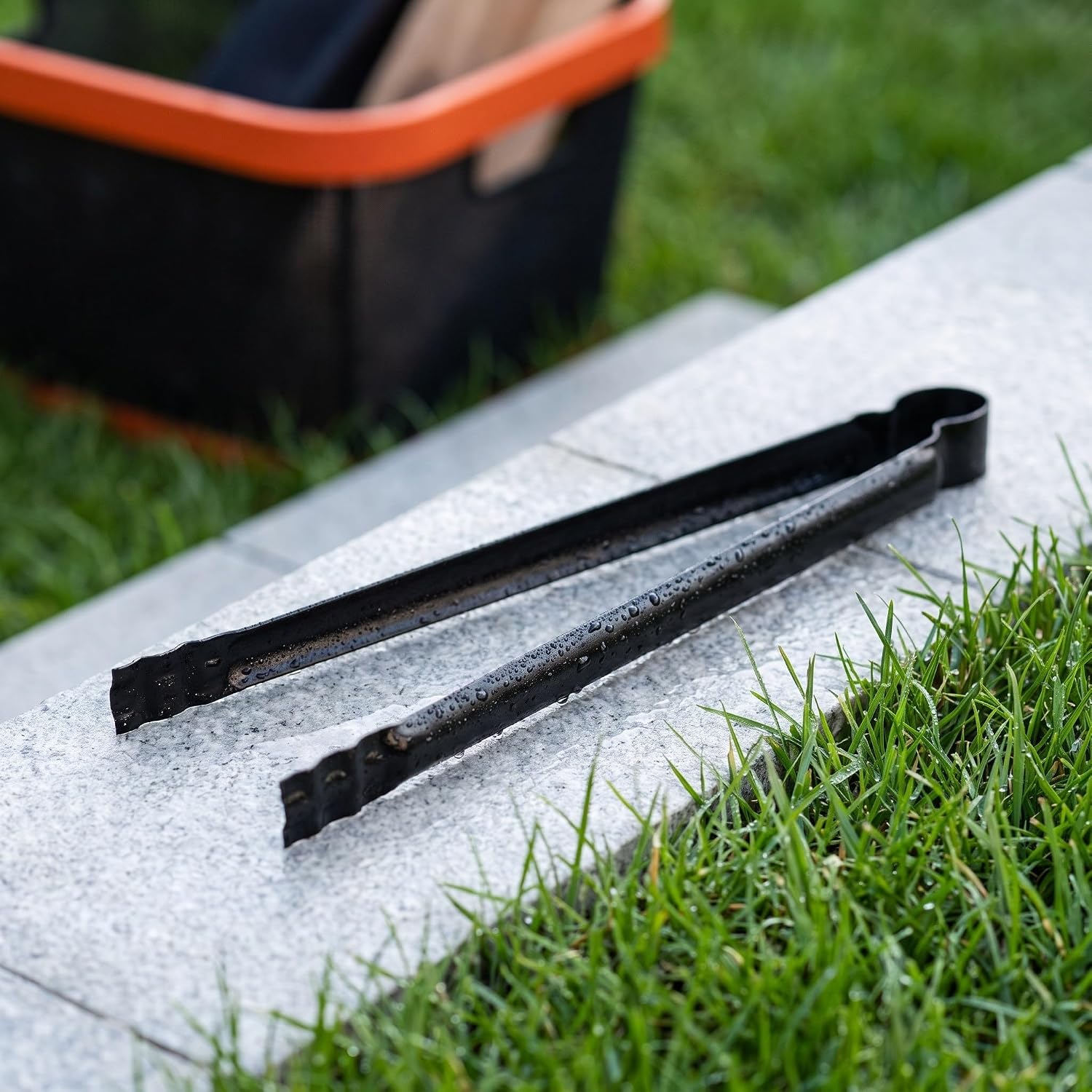 2pcs Charcoal Tongs Iron Grill Fire Tool for Campfire and Fireplace