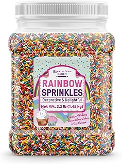 Unpretentious Rainbow Sprinkles, Colorful Jimmies, Bulk Size, Soft & Swe...