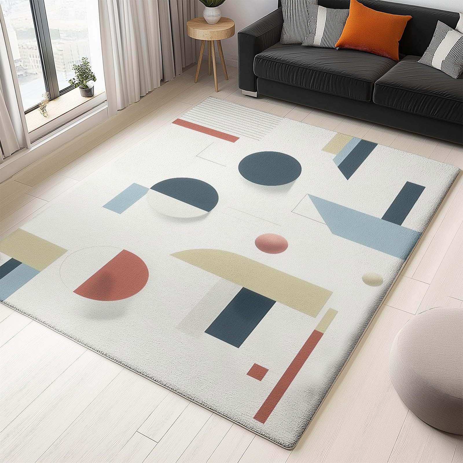 Tapis de salon multicolore antidérapant style médiéval géométrique 80x150
