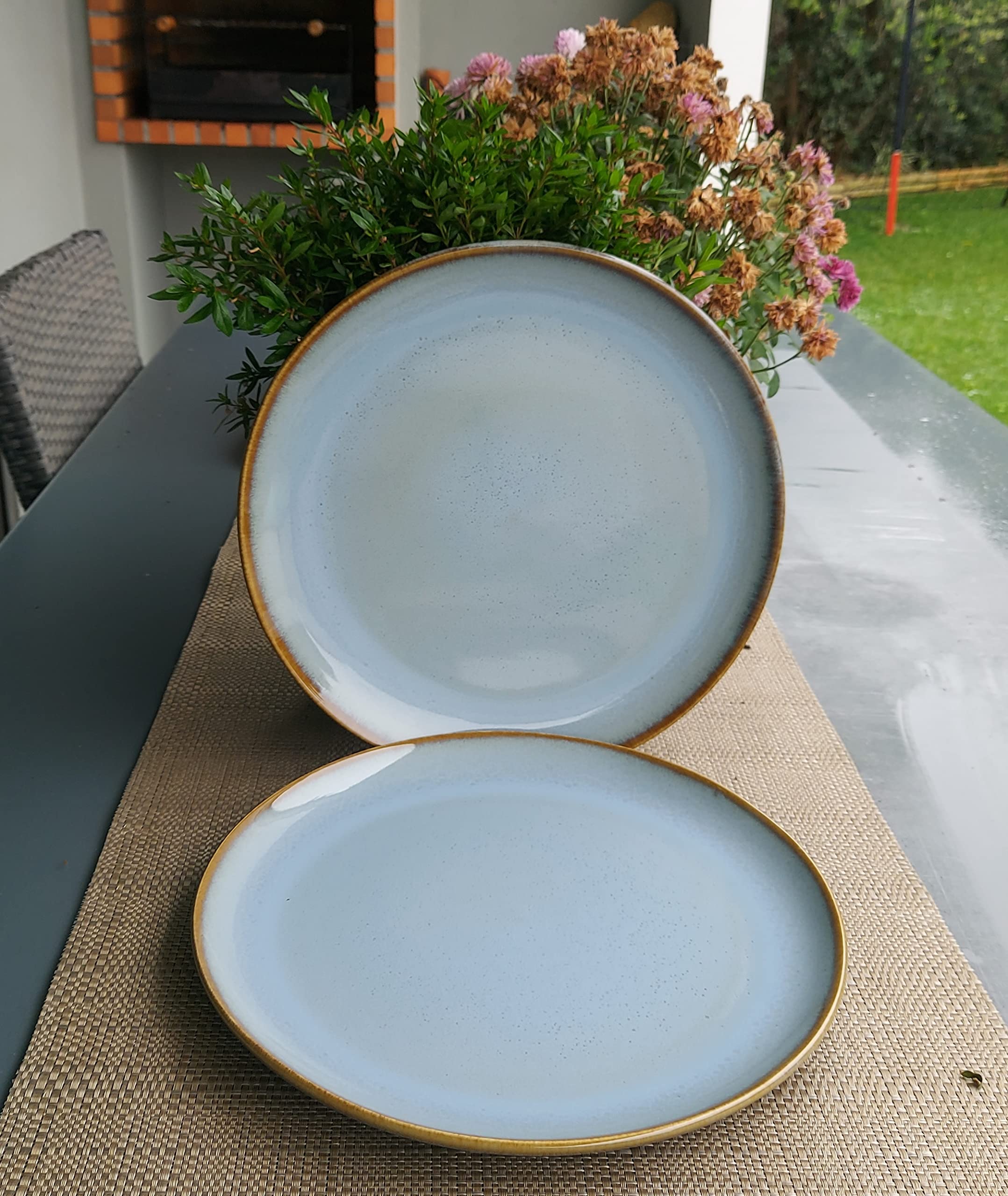 ALMA Keramik-Teller-Set, 6 Stück, 25,4 Cm, Mokka-Weiß - Splitterfrei, Spülmaschinen- Und Mikrowellengeeignet