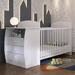 Berço Cômoda Multifuncional Colinho de mãe com colchão incluso Multimóveis Branco