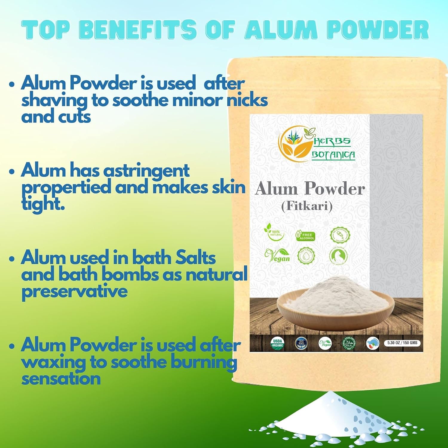 Herbs Botanica Alum Powder for Skin and Fresh Nepal | Ubuy