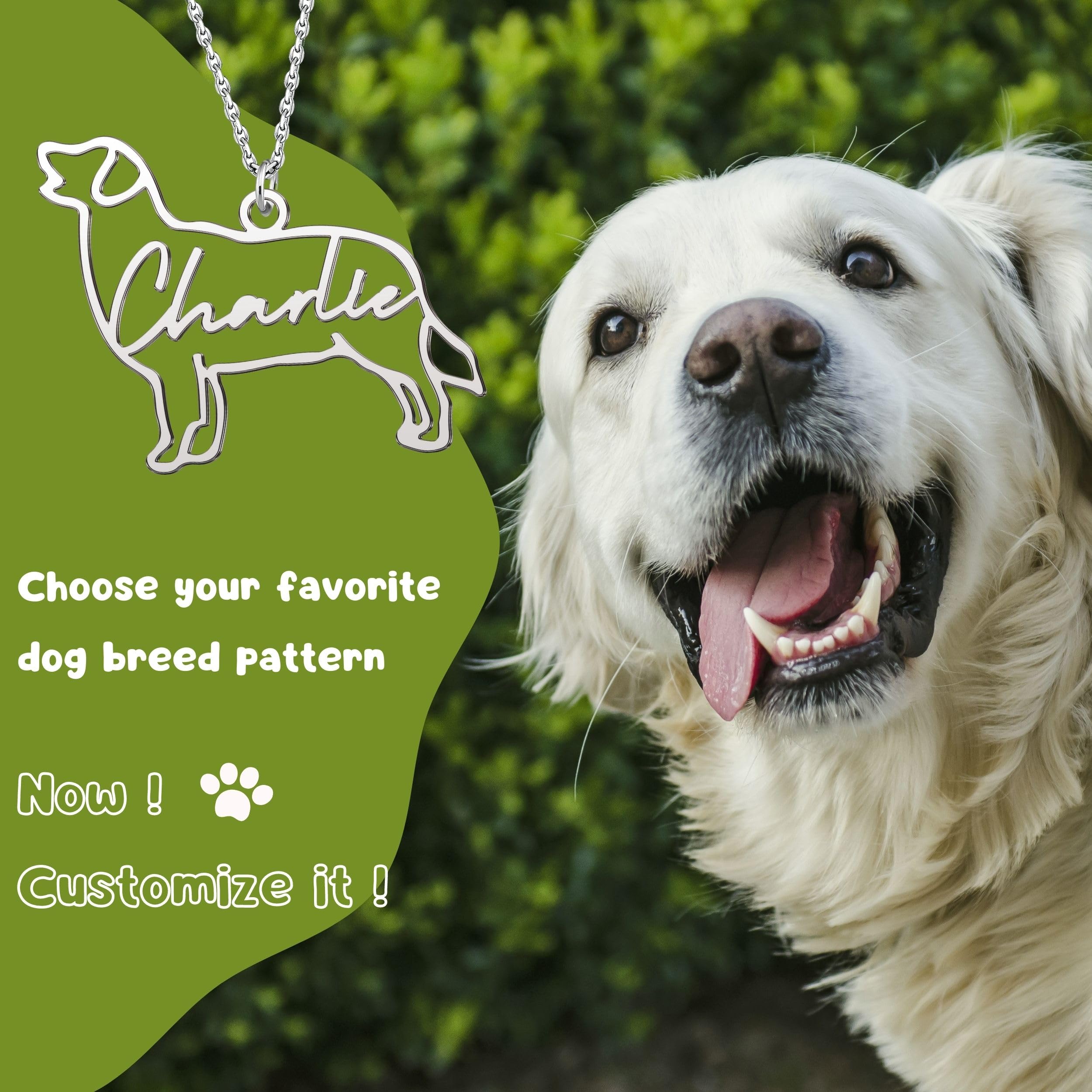 Personalized Husky Dog Memorial Necklace Pet Dog Name Necklace Custom Dog Breed Silhouette Necklace Pet Loss Dog Pet Pendant With Name Remembrance Memorial Jewelry Gift For Her