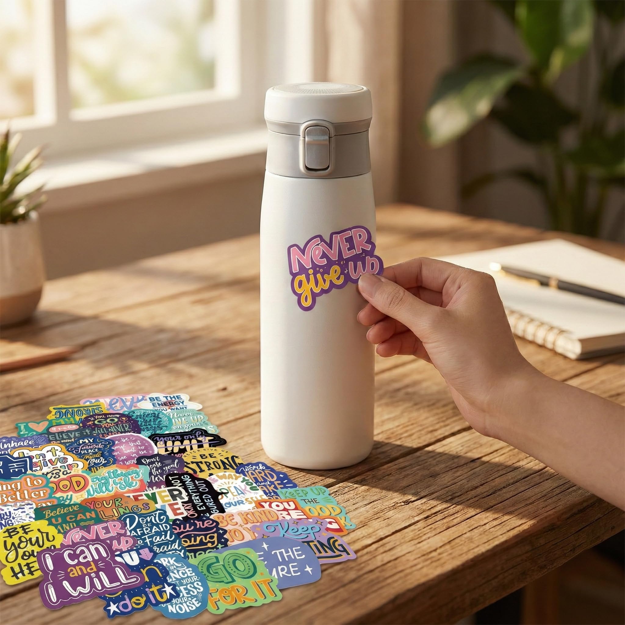 Adesivi motivazionali frasi positive 50 pezzi stickers vinile impermeabili 3–6 cm set decorativo per laptop telefono bottiglia valigia skateboard diario regalo ispirazionale