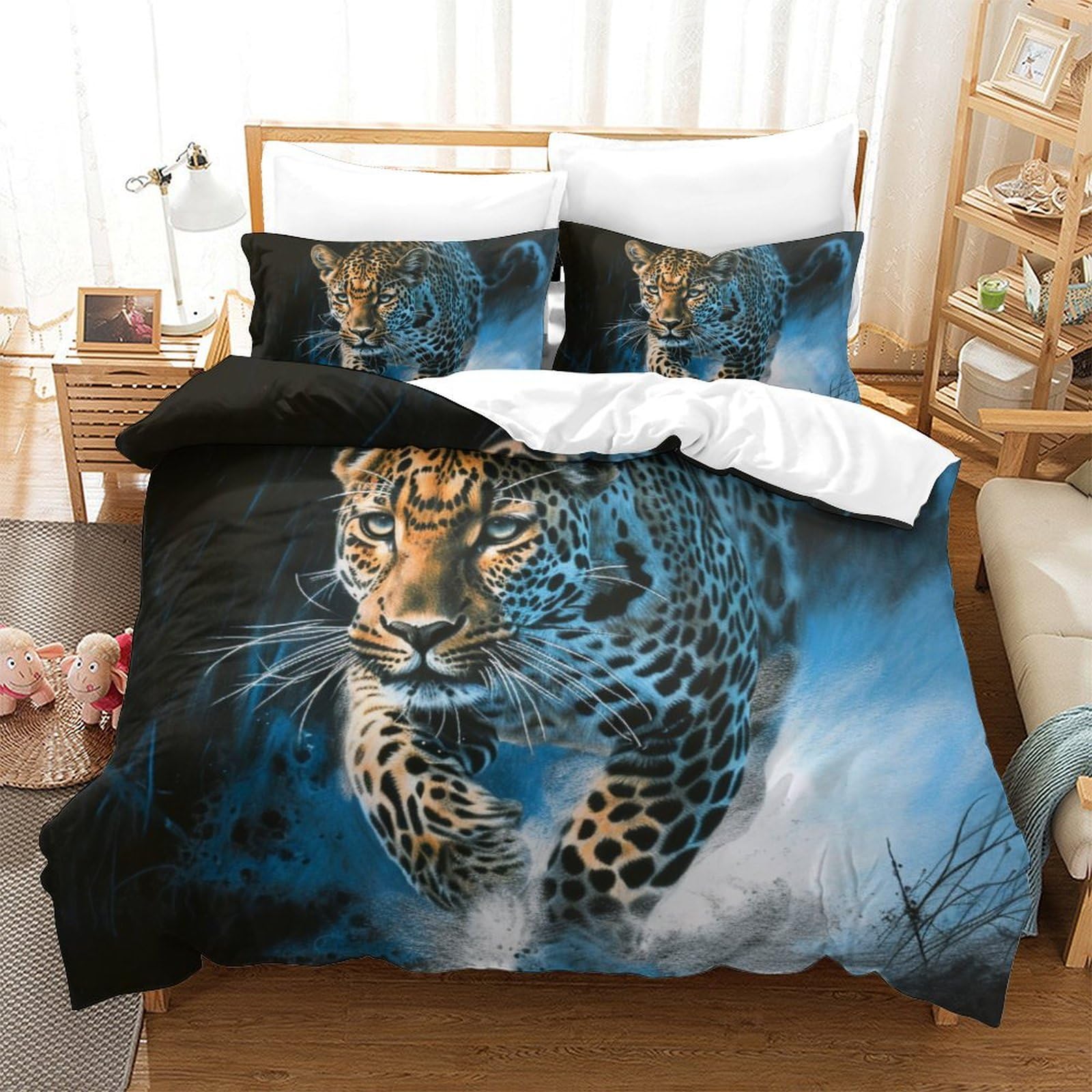 Housse de couette léopard anti-décoloration 3D haute qualité pour garder des couleurs vives