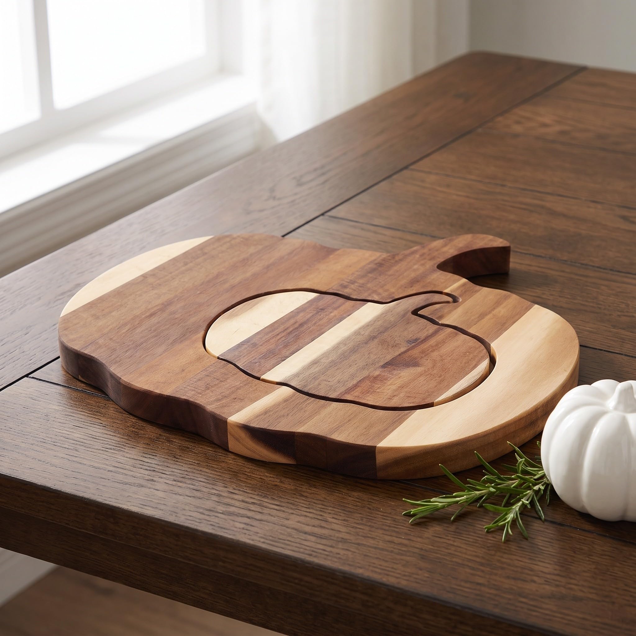 Operitacx 1 Juego de Tabla de quesos con Forma de Calabaza de Halloween, Tabla de Servir Desmontable con Forma de Calabaza, Bandeja Decorativa para la presentación Festiva de Aperitivos, decoración