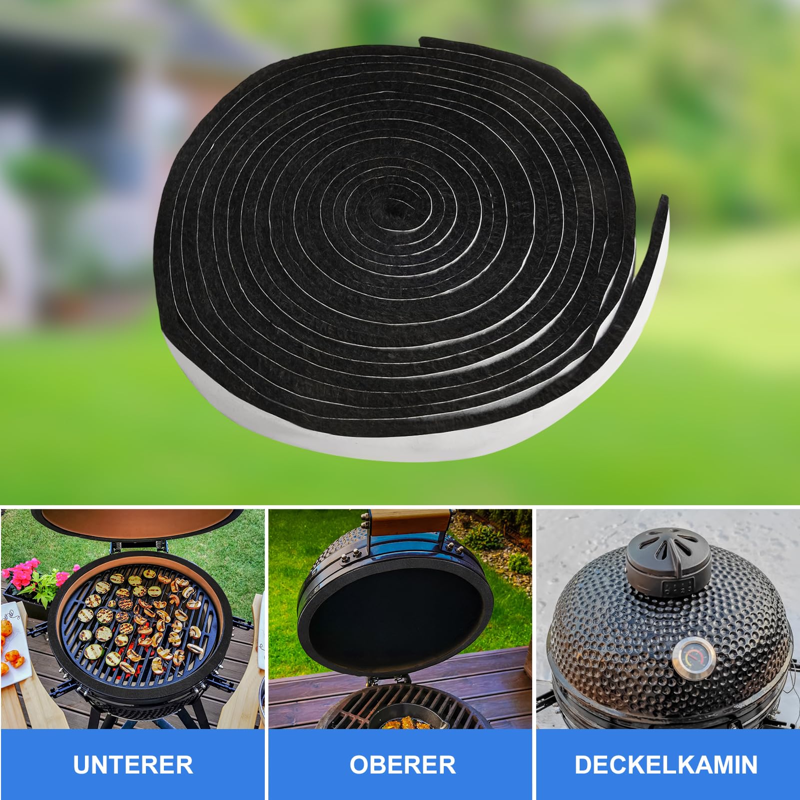 Guarnizione di ricambio per griglia ad alta temperatura, per accessori per barbecue L XL 2XL, guarnizione per griglia, per quasi tutte le griglie e i forni