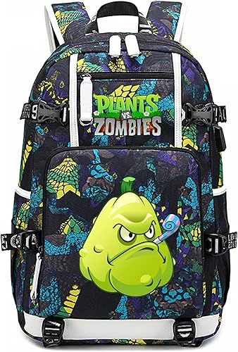 Miniatura 10 de ISaikoy Plants vs. Zombies Mochila Bolsa Portátil Color Azul, Azul 6, Mochilas Daypack