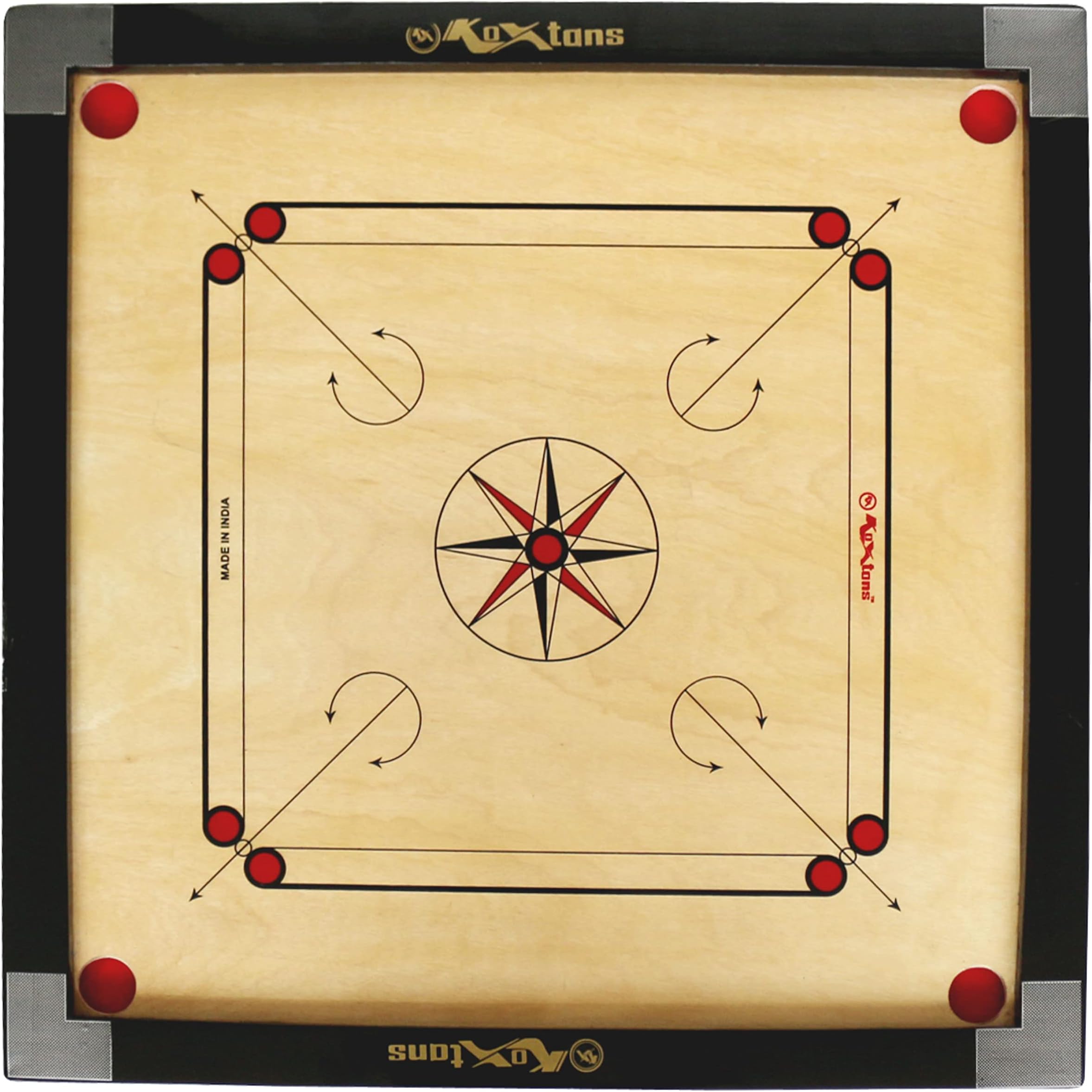 Carrom Board Full Size with 2" Border (Super), Brown,All Ages