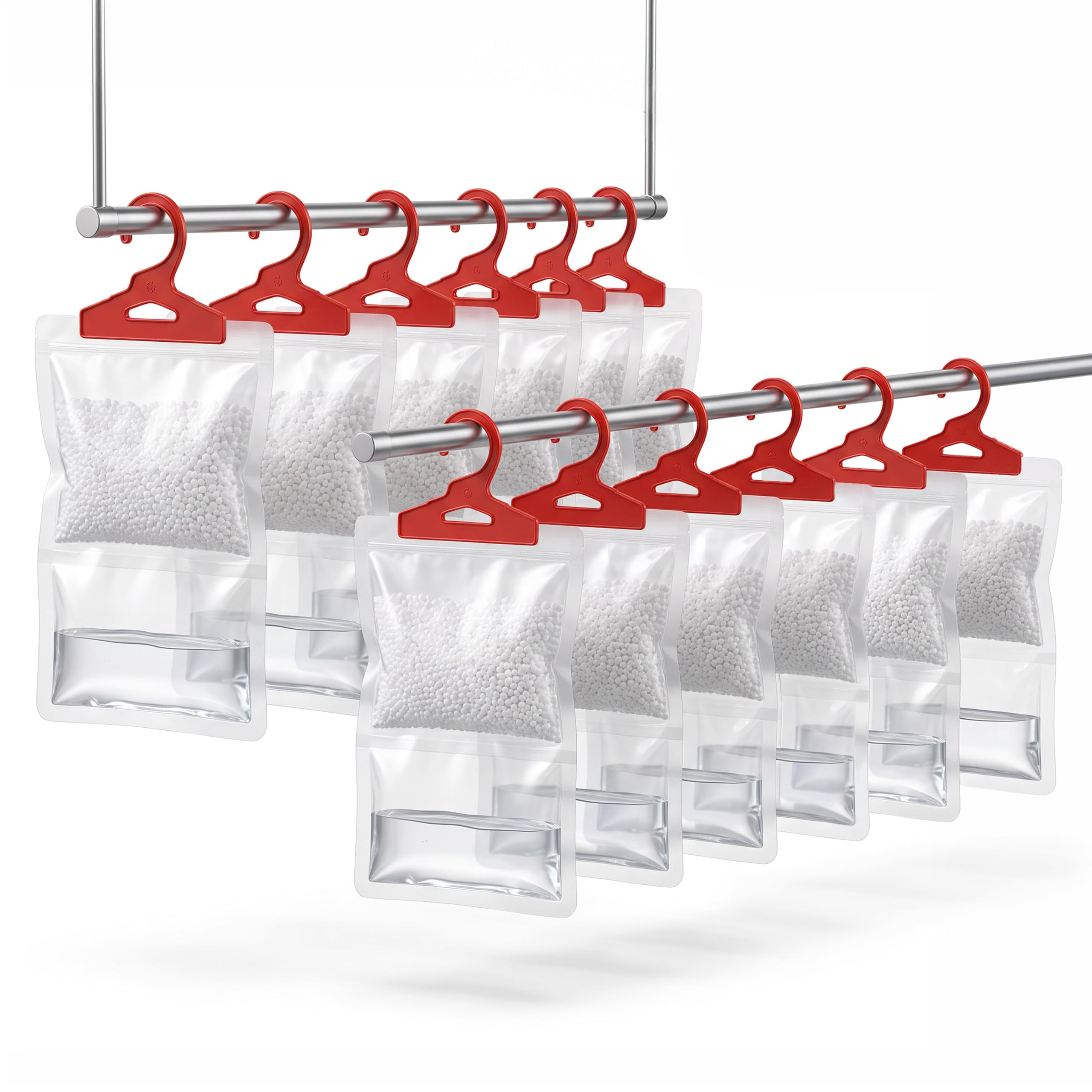 Hanging Wardrobe Dehumidifier Bags 12 Pack 180g Moisture Absorber Crystals